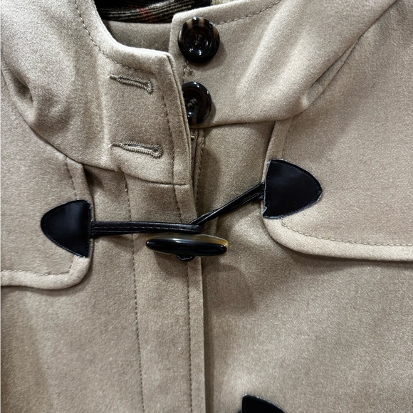 St. John’s Bay Petite Cashmere Blend Hooded Toggle Coat Caramel Latte NWT PL - Picture 12 of 16